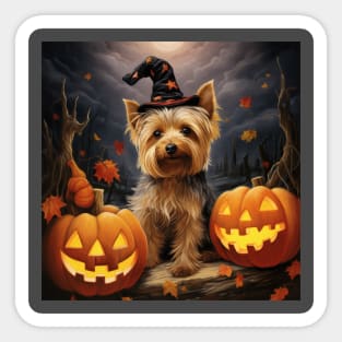 Australian Silky Terrier Halloween Sticker